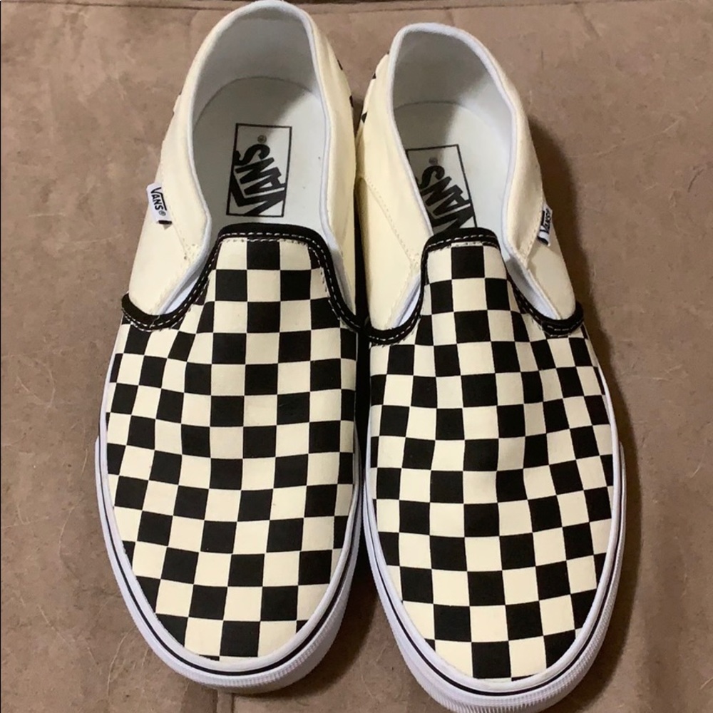 Checkered Vans slip one shoes